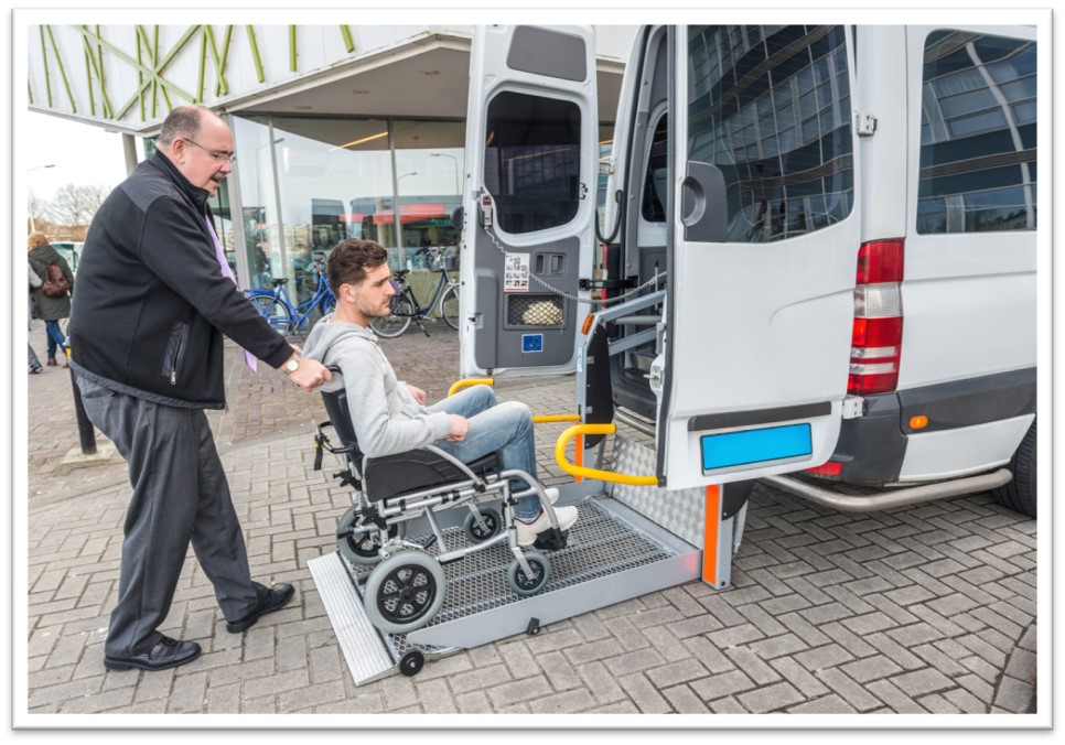 ADA-compliant Van Pool Transportation vehicle providing accessible winter transportation in Springfield, MA