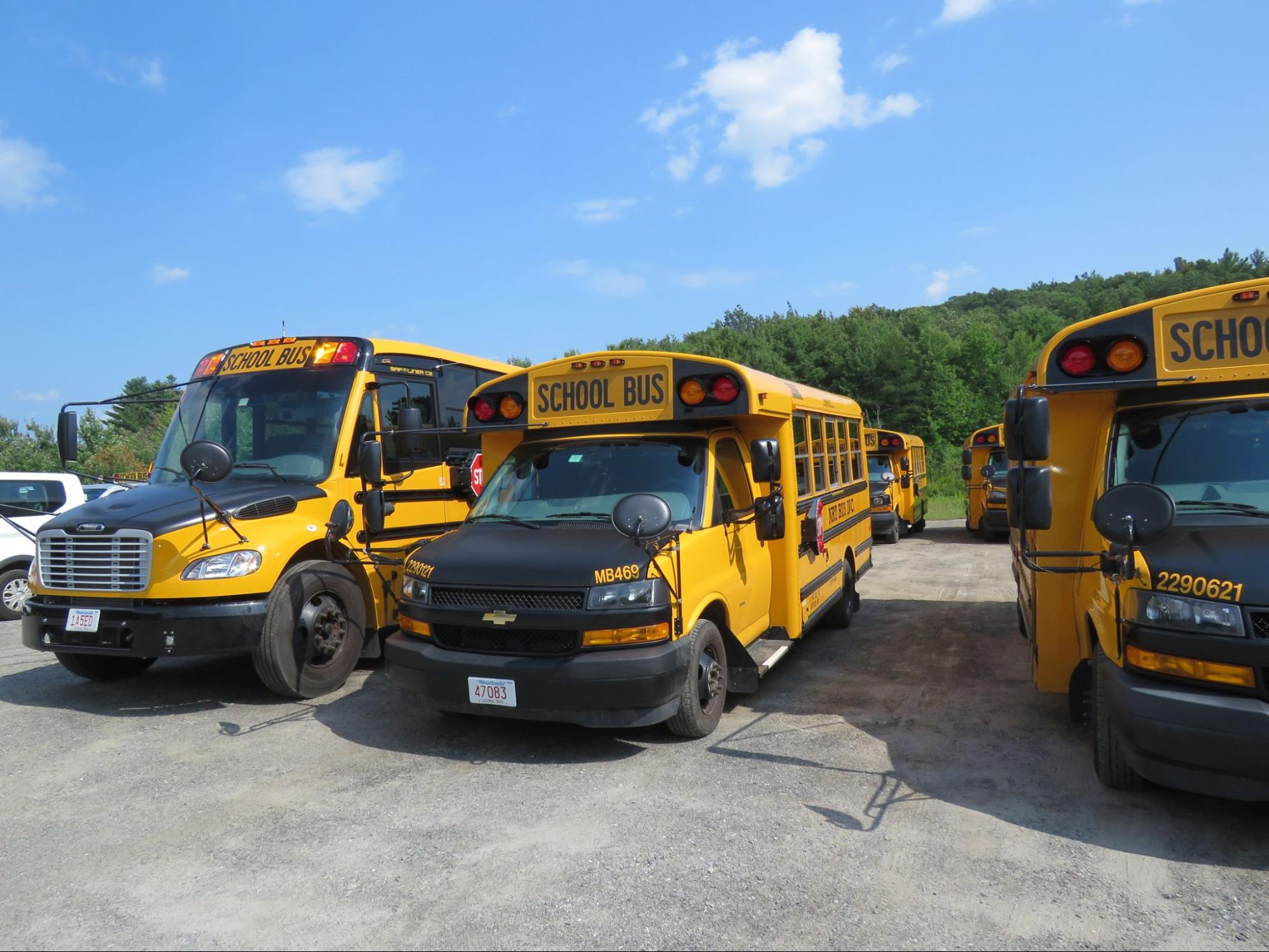 Wheelchair-accessible school transportation vehicle supporting students with disabilities across New England operated by Van Pool Transportation with ADA-compliant lift and securement systems