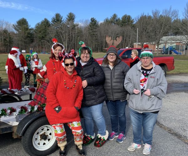 Van Pool Transportation charter bus traveling safely during winter conditions in Central Massachusetts